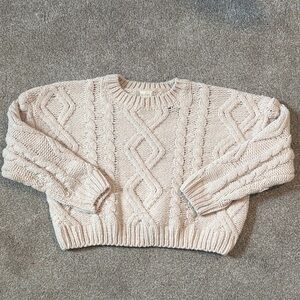 Altar'd State Cream Cable Knit Sweater - Size XS